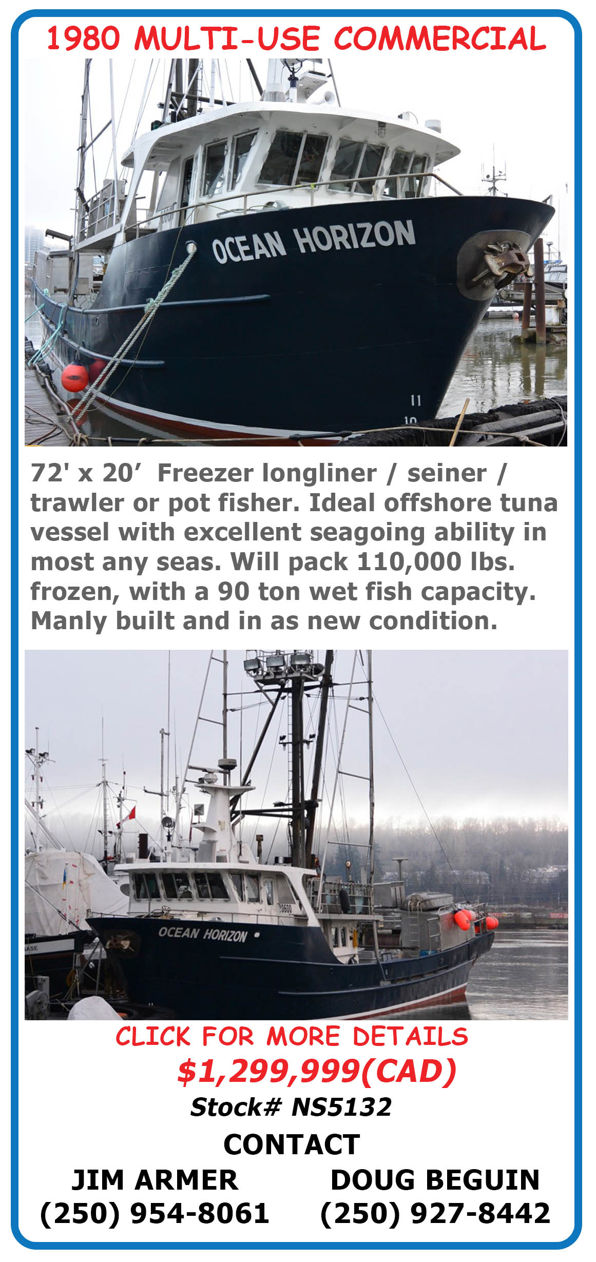 Used Commercial Fishing Boats For Sale Licenced Fishing Boats
